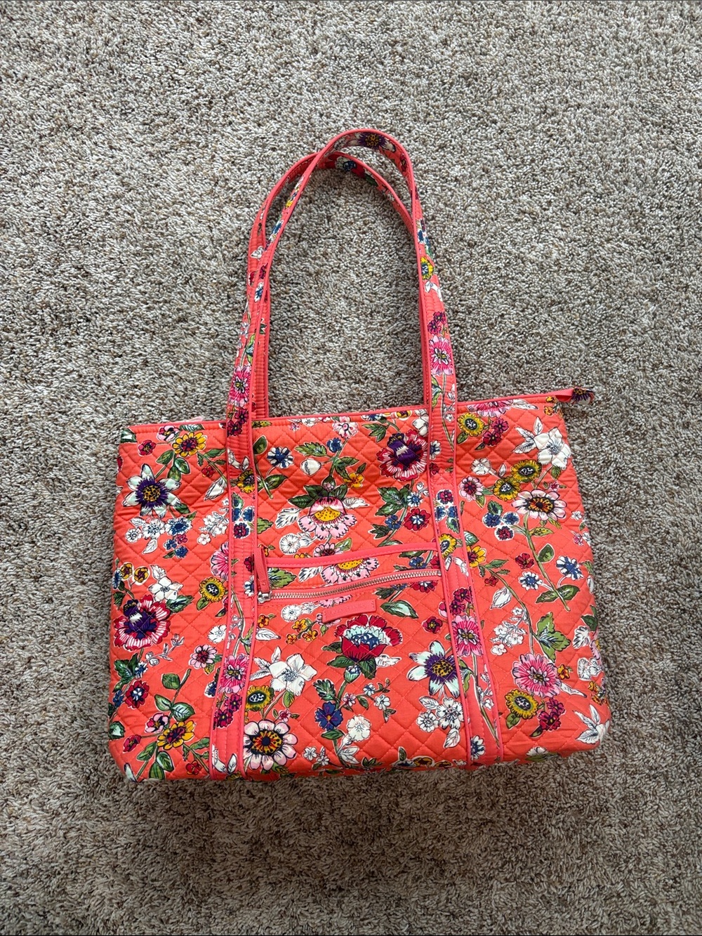Vera Bradley Quilted Floral Tote Shoulder Bag
